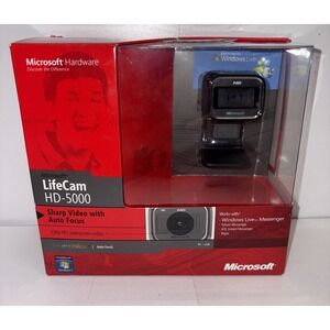 Microsoft Lifecam HD-5000 Webcam Camera 1415 Auto Focus NEW Old Stock‎ NOS